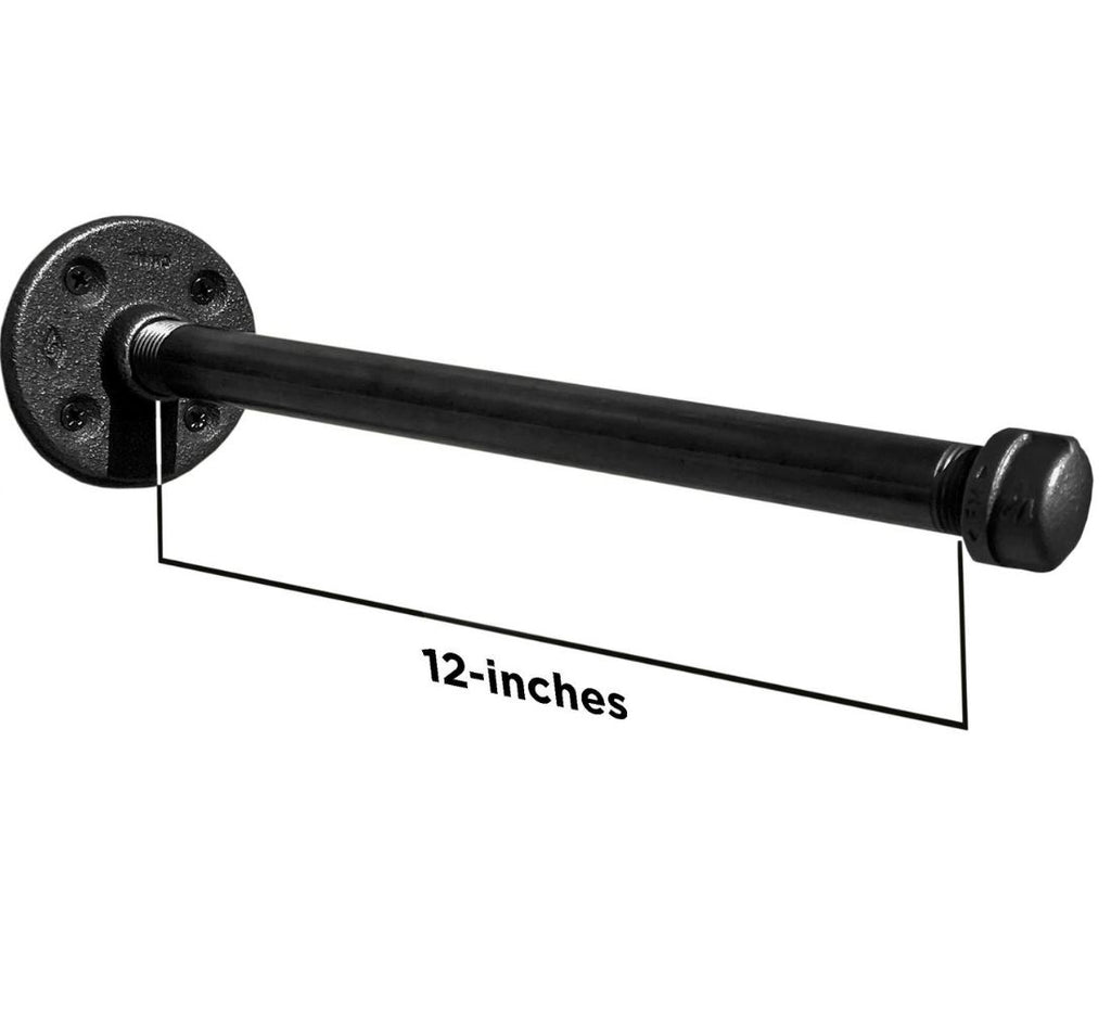 Industrial Pipe Faceout Clothing Rack / Display - 3 Pack (Size: 12") Industrial Pipe (Iron) diycartel 