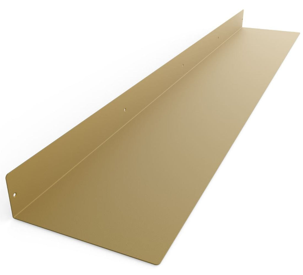 Powder Coated Industrial Forged Steel Linear Floating Shelf - (Colors: Black, White, & Gold) (Sizes: 12", 24", 36", 48") Industrial Steel (USA) diycartel 48in x 8in Gold 