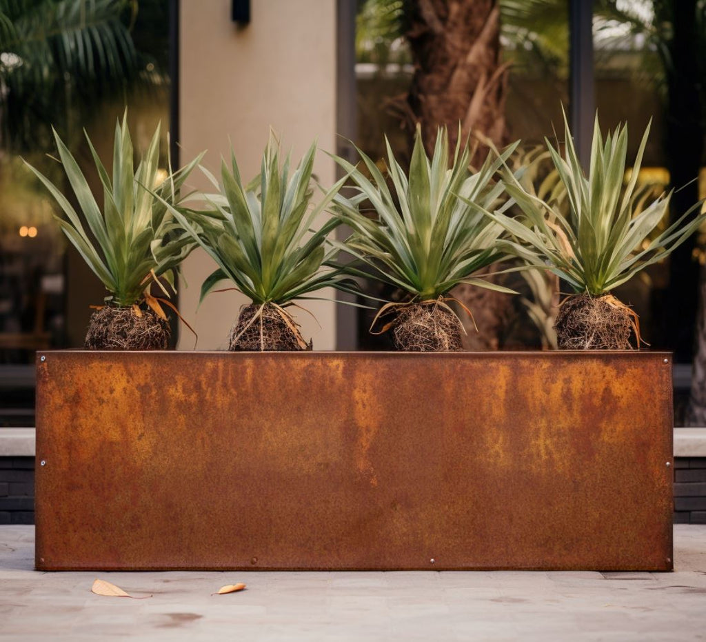Corten Steel Rectangular Planter Box Outdoor diycartel 