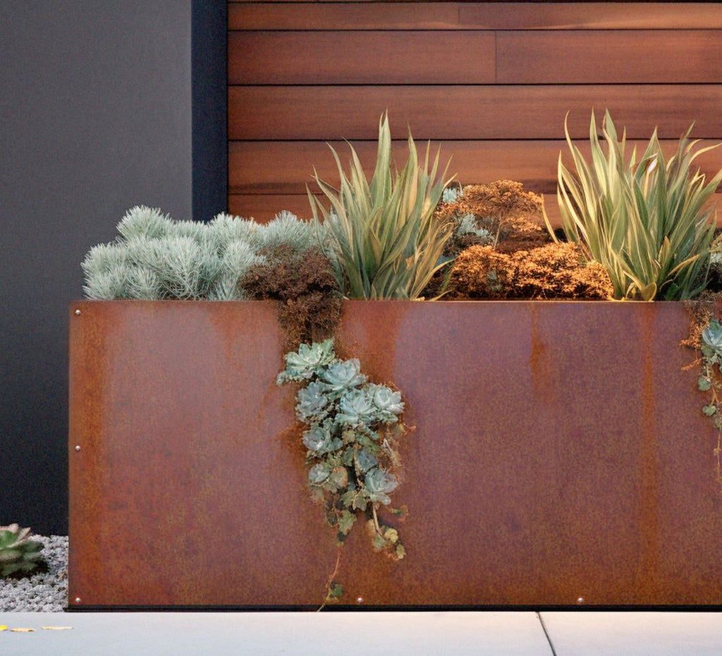 Corten Steel Rectangular Planter Box Outdoor diycartel 