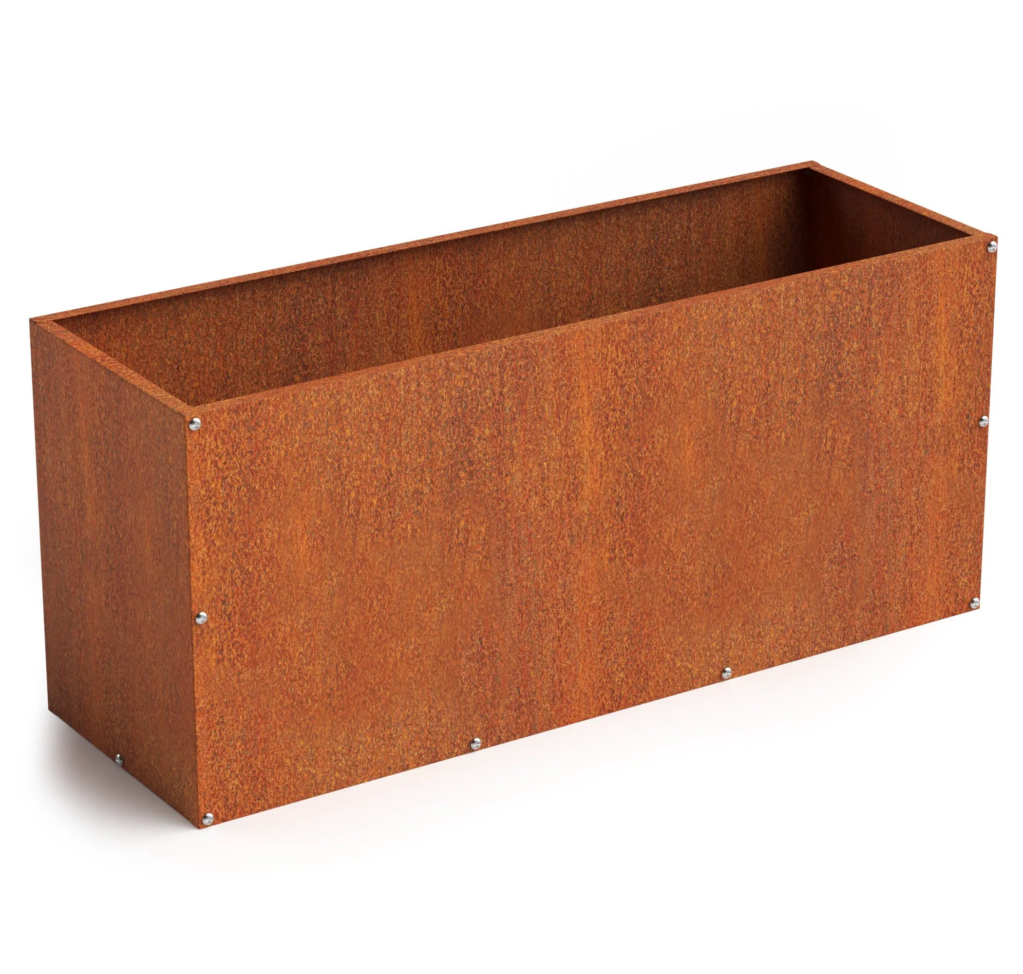 metal planter pots Corten Steel Rectangular Planter Box 36in x 12in x 16in