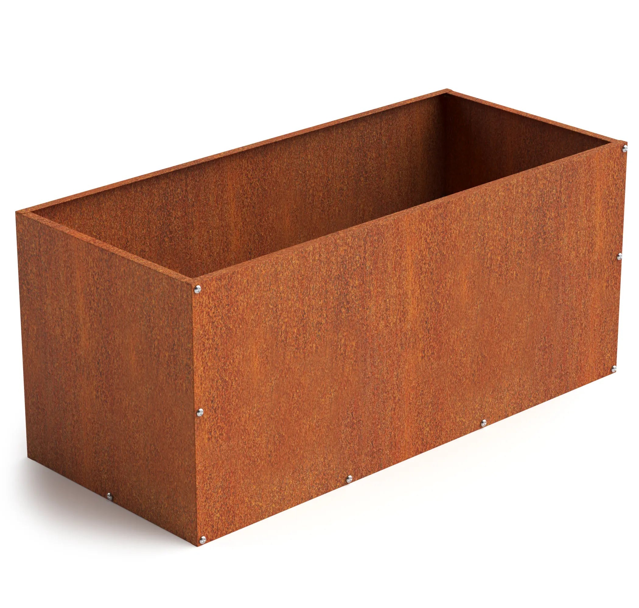 metal box planters Corten Steel Rectangular Planter Box 36in x 12in x 16in