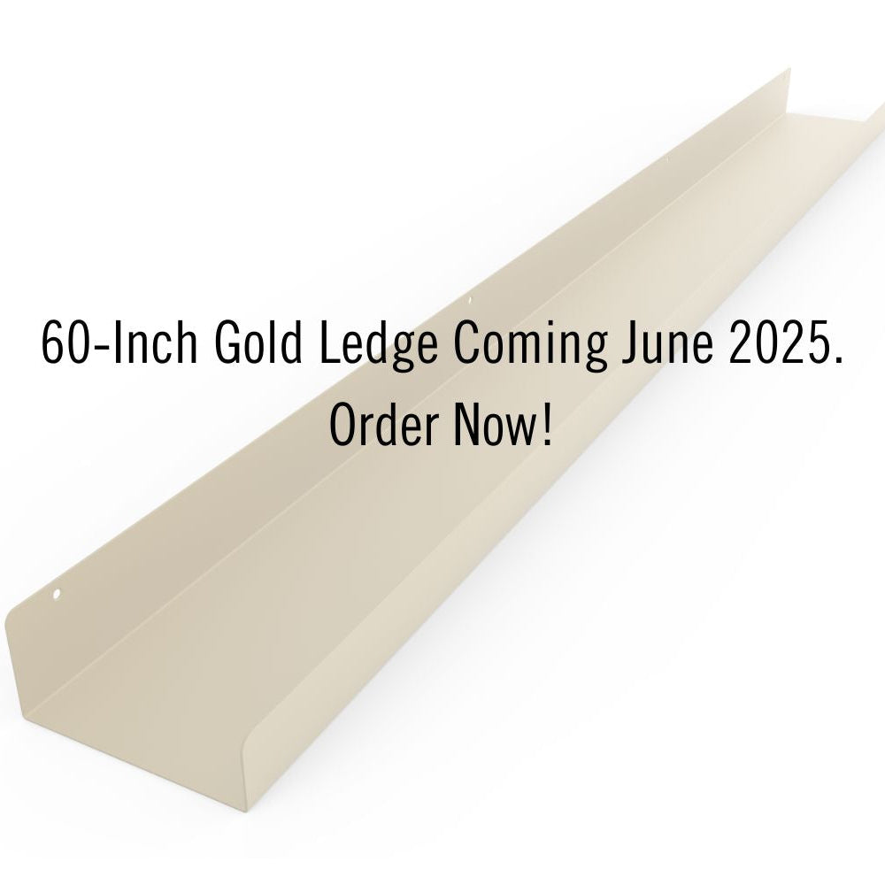 Powder Coated Industrial Steel Floating Shelf Ledge - (Colors: Black | White | Gold) (Sizes: 24" 30" 36" 48" 60") Industrial Steel (USA) diycartel 60-Inch Gold 