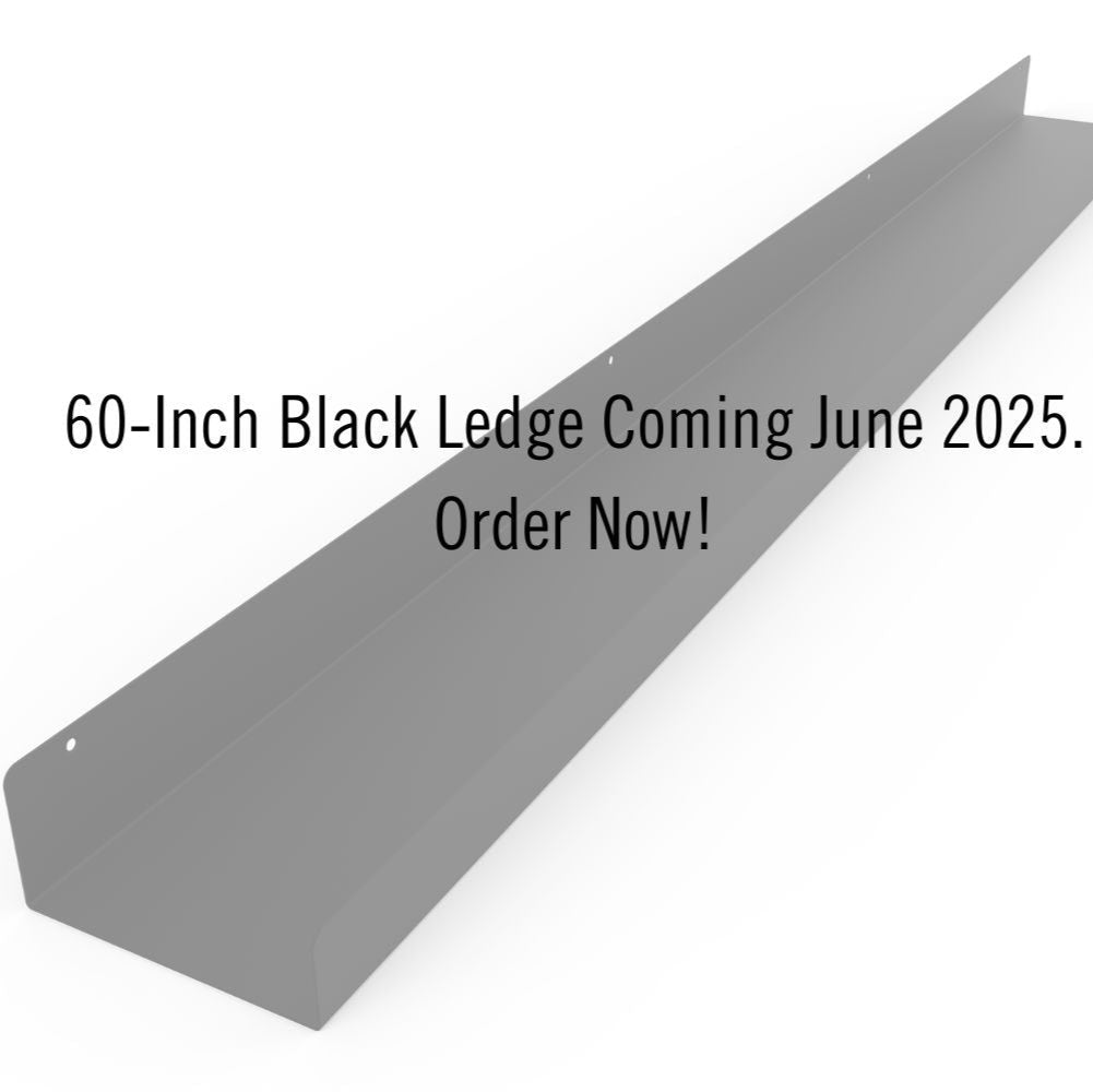 Powder Coated Industrial Steel Floating Shelf Ledge - (Colors: Black | White | Gold) (Sizes: 24" 30" 36" 48" 60") Industrial Steel (USA) diycartel 60-Inch Matte Black 