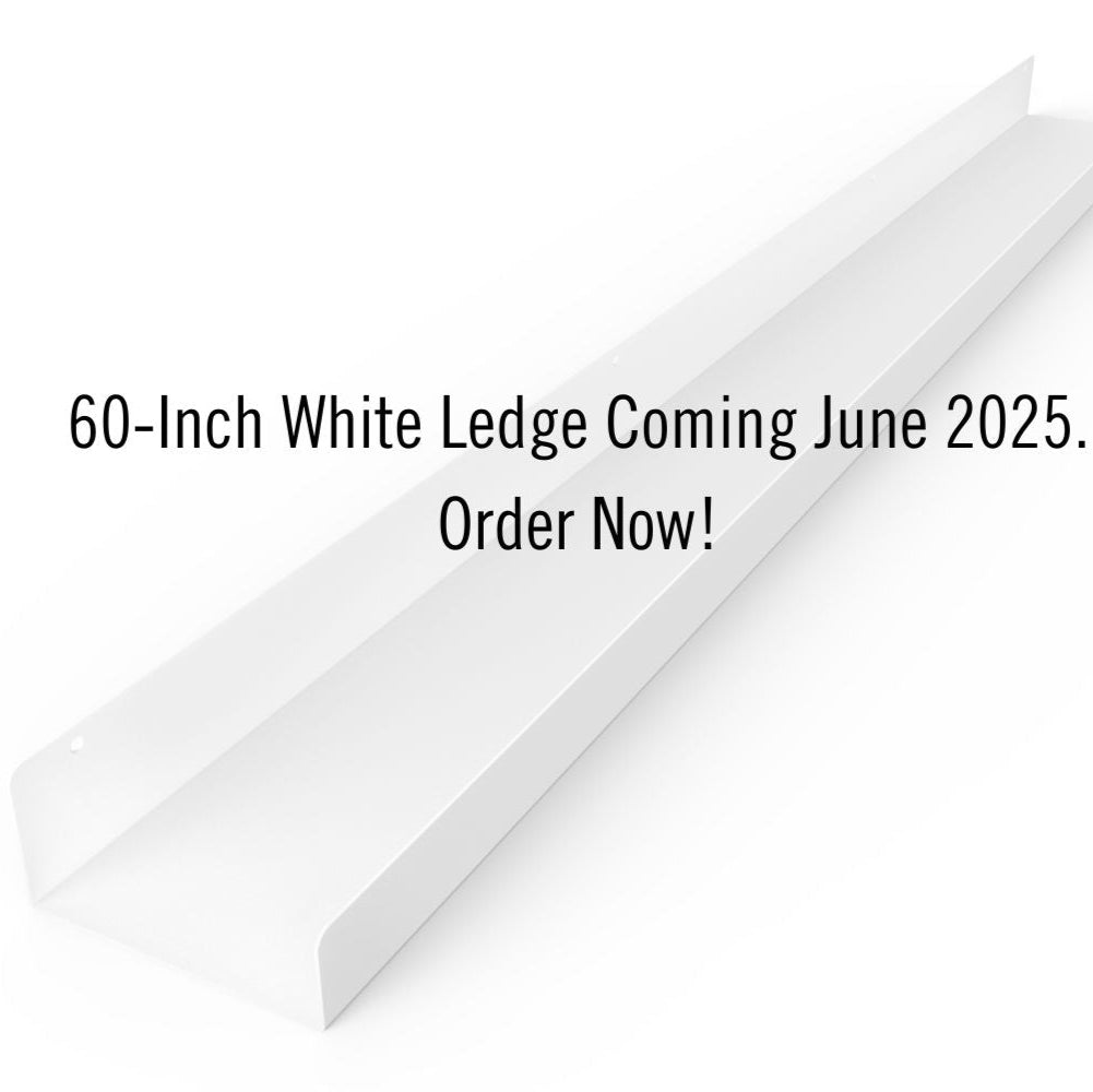 Powder Coated Industrial Steel Floating Shelf Ledge - (Colors: Black | White | Gold) (Sizes: 24" 30" 36" 48" 60") Industrial Steel (USA) diycartel 60-Inch Matte White 