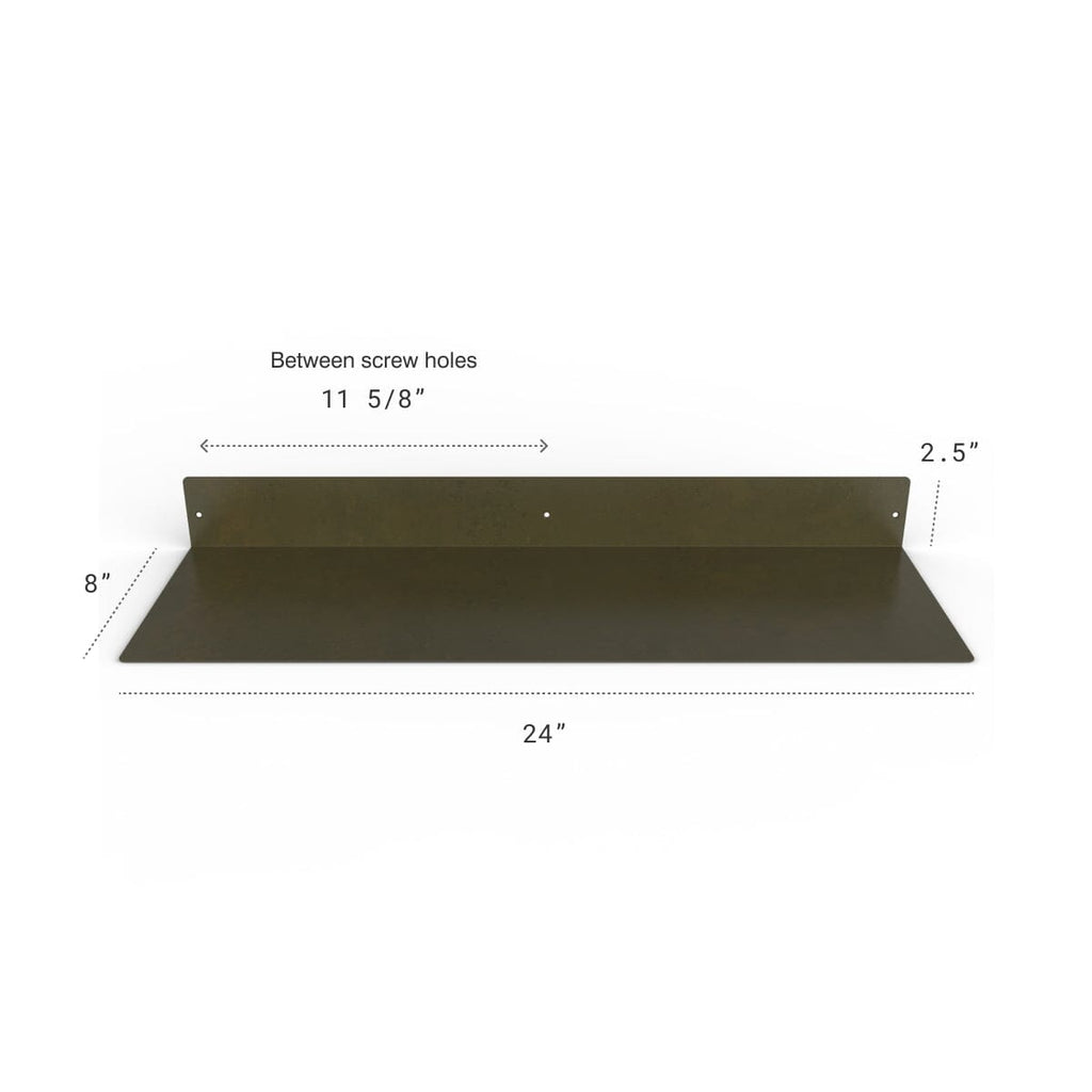 Industrial Forged Steel Linear Floating Shelf (Size: 12", 24", 36", 48") Industrial Steel (USA) diycartel 24in x 8in 