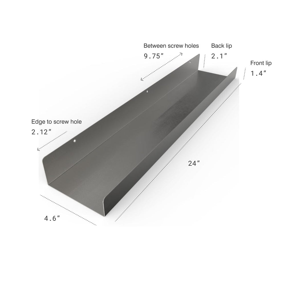 Industrial Forged Steel Floating Shelf Ledge (Size: 24", 36", & 48") Industrial Steel (USA) diycartel 24-Inch 