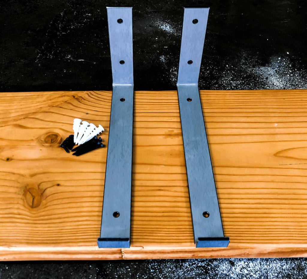 Industrial Steel Floating Shelf J Bracket with Lip - 2 Pack (Size: 11 ⅜", 8", 6") Industrial Steel (USA) diycartel 