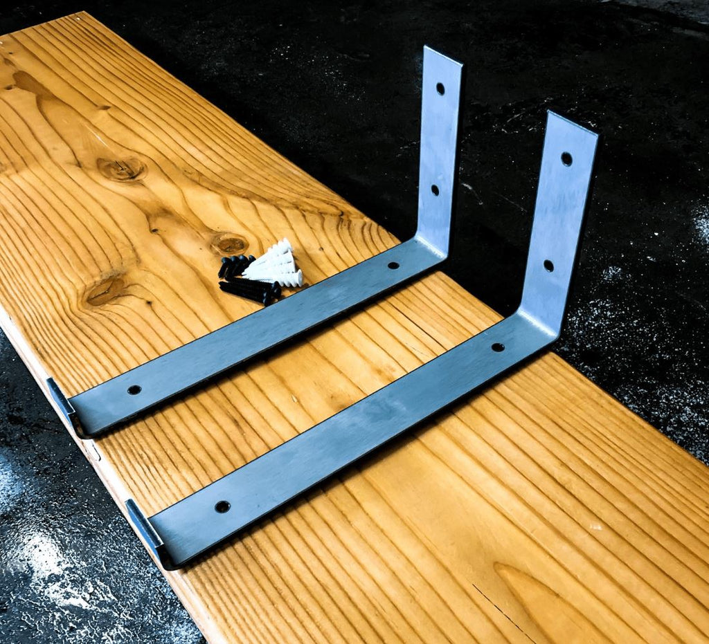 Industrial Steel Floating Shelf J Bracket with Lip - 2 Pack (Size: 11 ⅜", 8", 6") Industrial Steel (USA) diycartel 