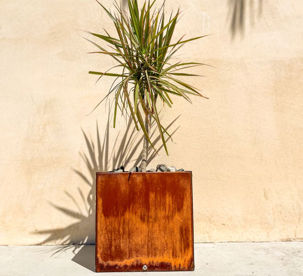 Corten Steel Cube Planter Box Outdoor diycartel 