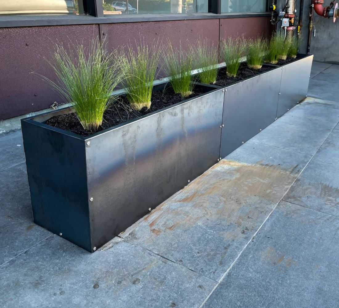 Planter Box Metal Rack Corten Steel Rectangular Planter Box – DIY CARTEL