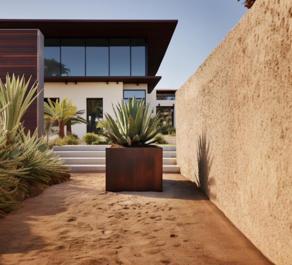 Corten Steel Cube Planter Box Outdoor diycartel 