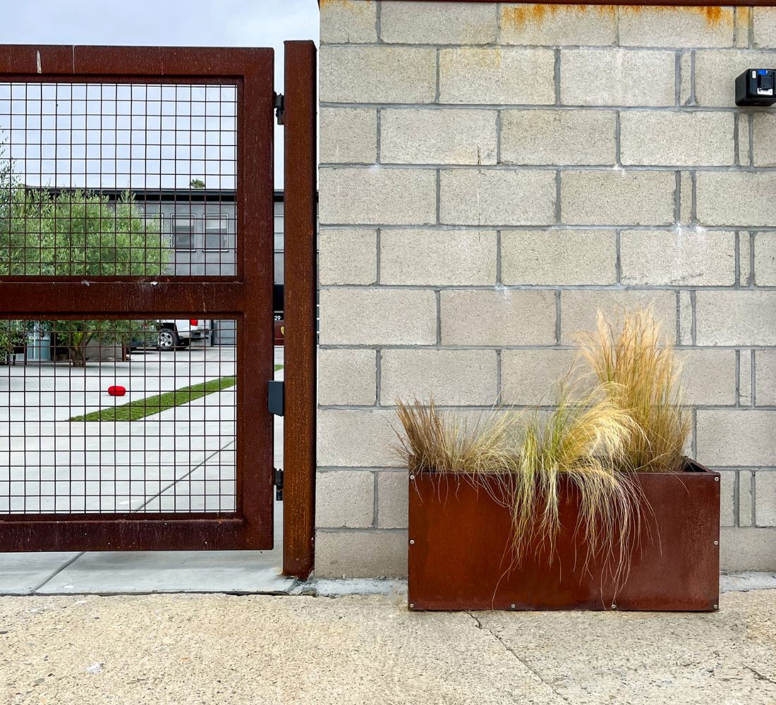 Large 36x12x16 Corten Steel Planter Box – Rustic Metal Flower Pot For Patio & Garden With Drainage