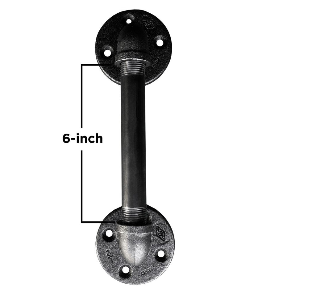 Industrial Pipe Door Handle (Size: 6", 9", 12") Industrial Pipe (Iron) diycartel 6-inch 