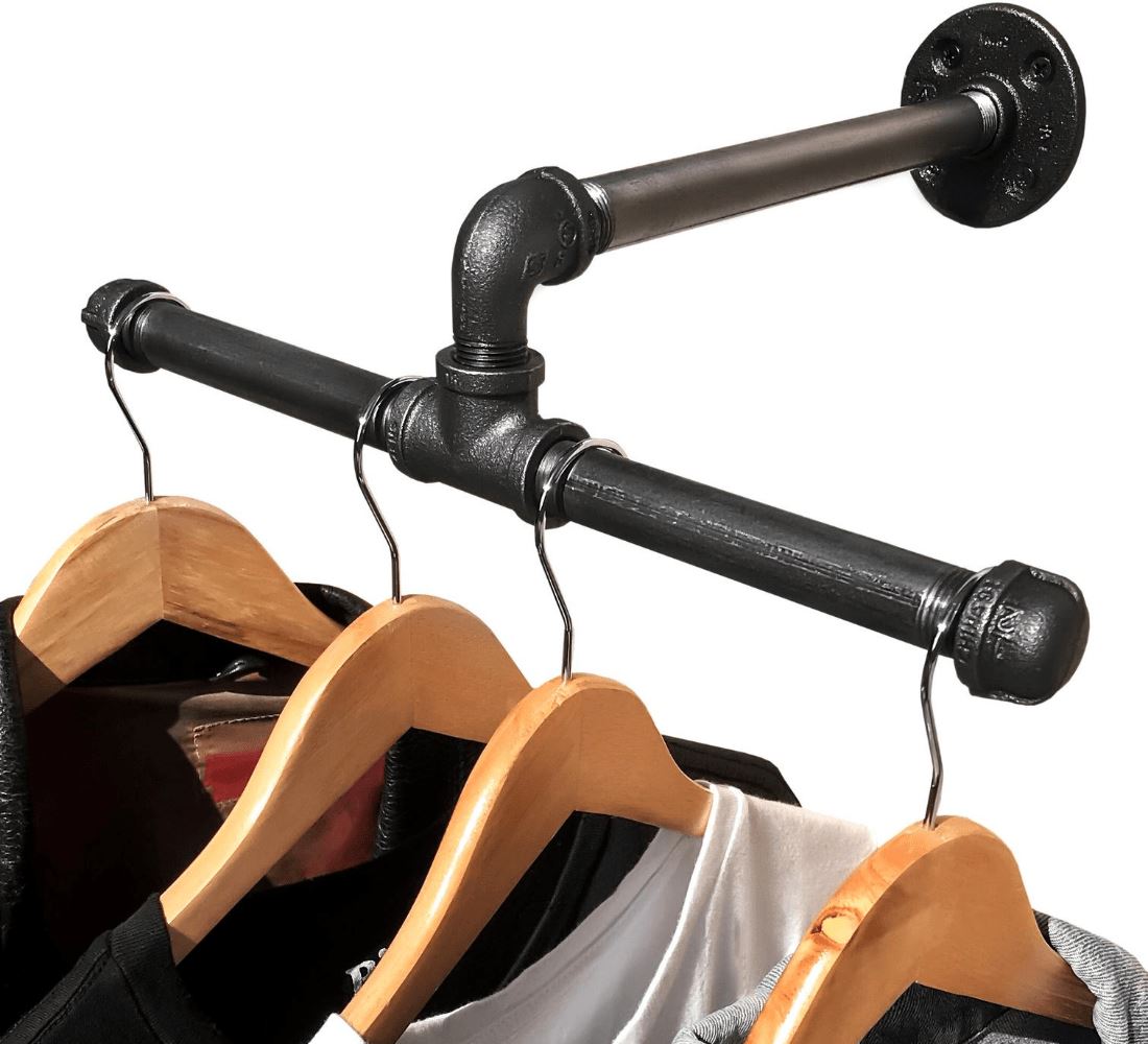 Industrial Pipe Wall Mounted Clothing/ Garment Rack