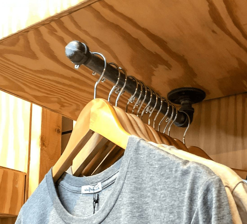 Industrial Face Out Wall Mount Garment Rack - 2 pack (Size: 12") Industrial Pipe (Iron) diycartel 