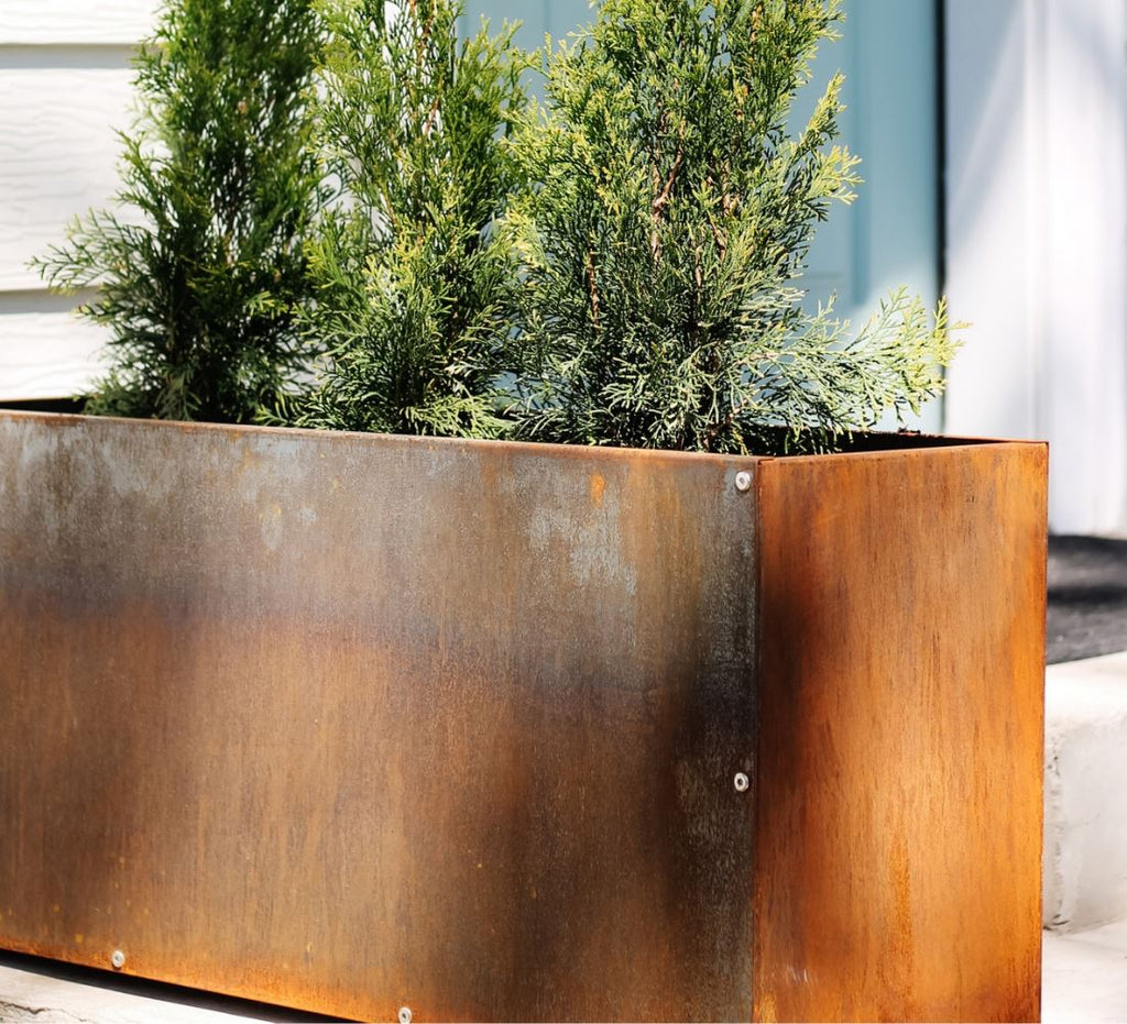 Corten Steel Rectangular Planter Box (36in x 12in x 16in) Outdoor diycartel 