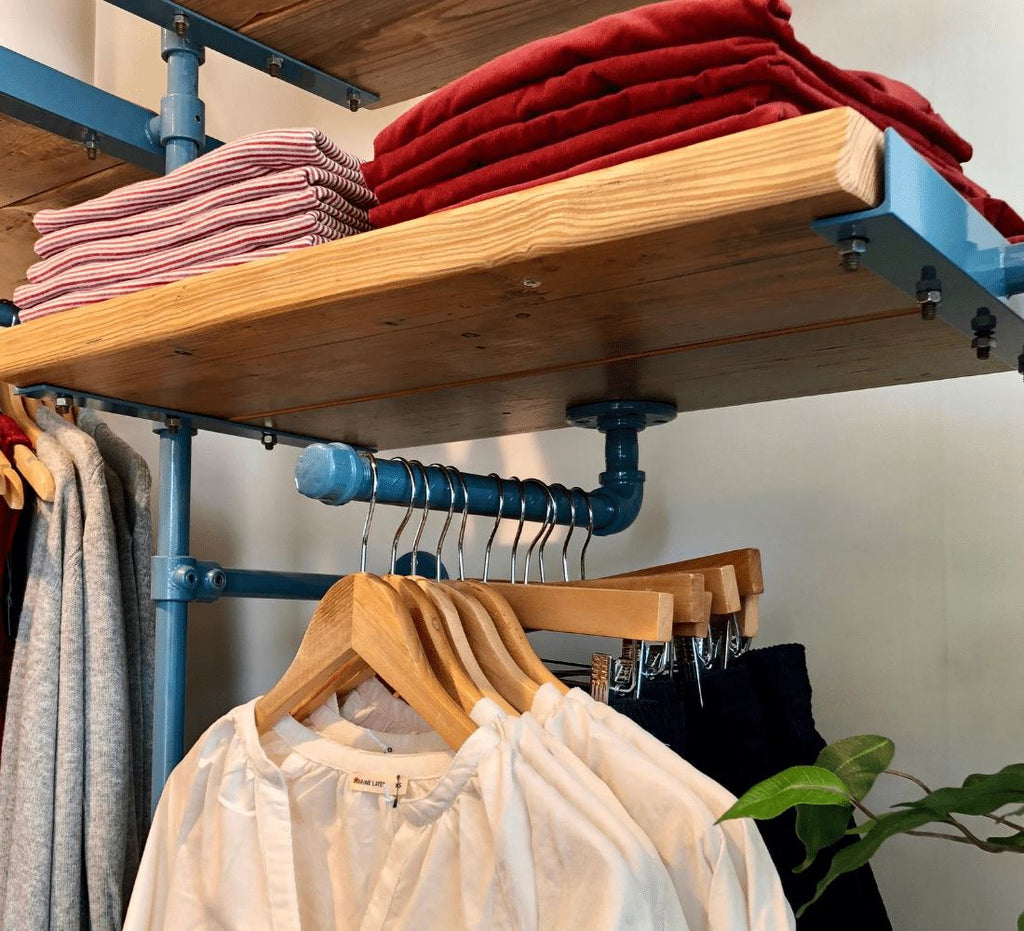 Industrial Face Out Wall Mount Garment Rack - 2 pack (Size: 12") Industrial Pipe (Iron) diycartel 