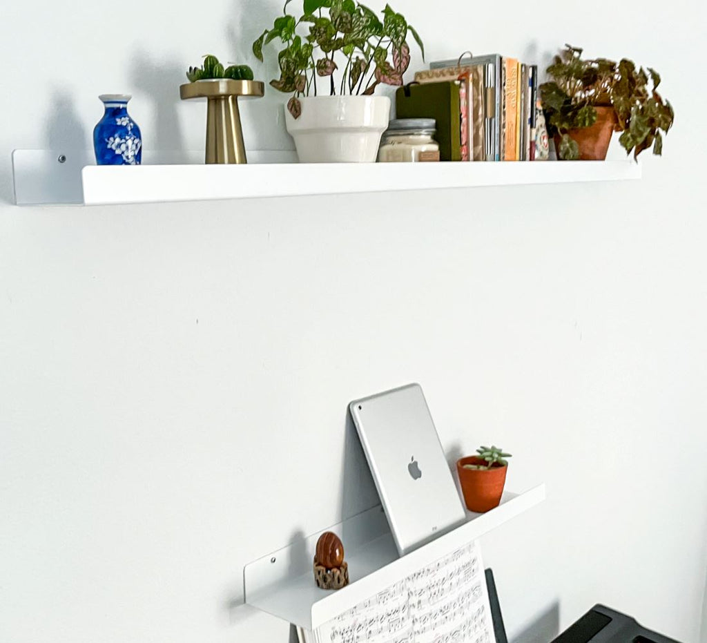 Powder Coated Industrial Steel Floating Shelf Ledge - (Colors: Black & White) (Sizes: 24" & 48") Industrial Steel (USA) diycartel 