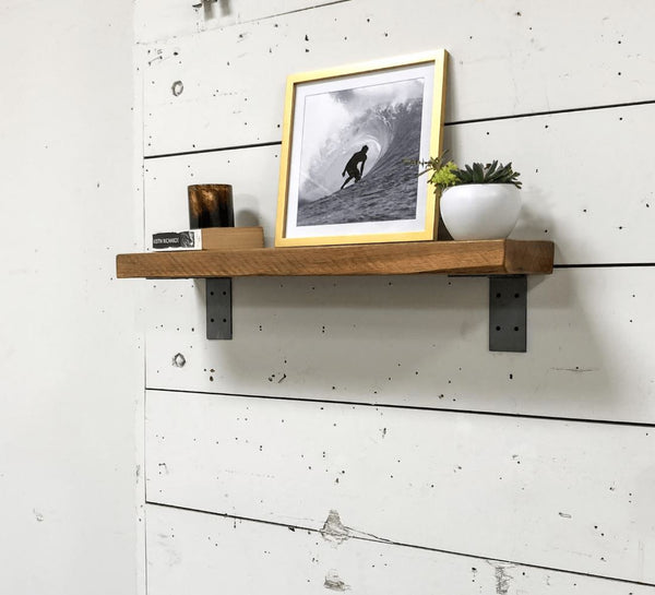 Extra Wide Industrial Steel Floating Shelf L/J Bracket - 2 Pack - No Lip (Size: 8"x6") Industrial Steel (USA) diycartel 
