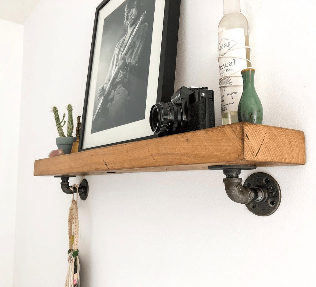 Industrial Pipe L / J Shelf Brackets - 2 Pack (Size: 3", 7", 12") Industrial Pipe (Iron) diycartel 